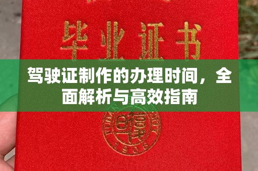 苏家屯驾驶证制作的办理时间，全面解析与高效指南