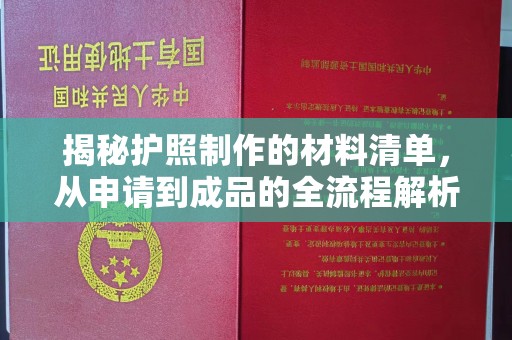 苏家屯揭秘护照制作的材料清单，从申请到成品的全流程解析