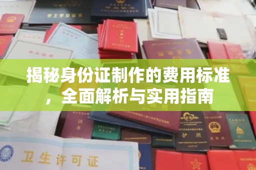 苏家屯揭秘身份证制作的费用标准，全面解析与实用指南