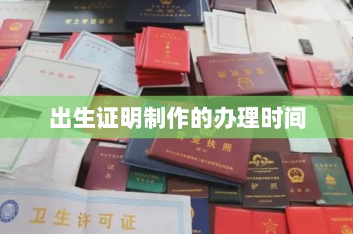苏家屯出生证明制作的办理时间
