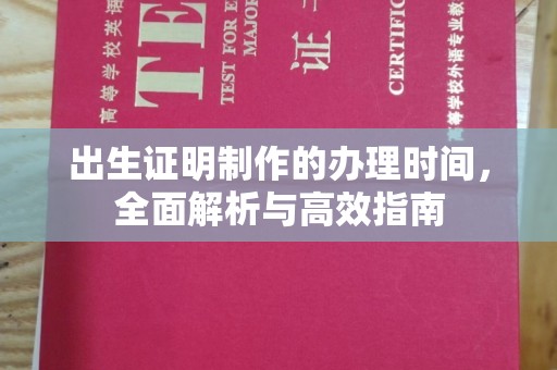 苏家屯出生证明制作的办理时间，全面解析与高效指南