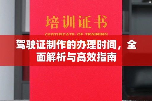 苏家屯驾驶证制作的办理时间，全面解析与高效指南